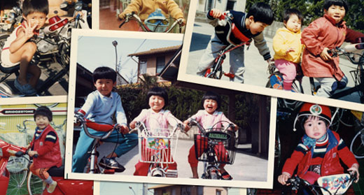 子供たちの自転車写真
